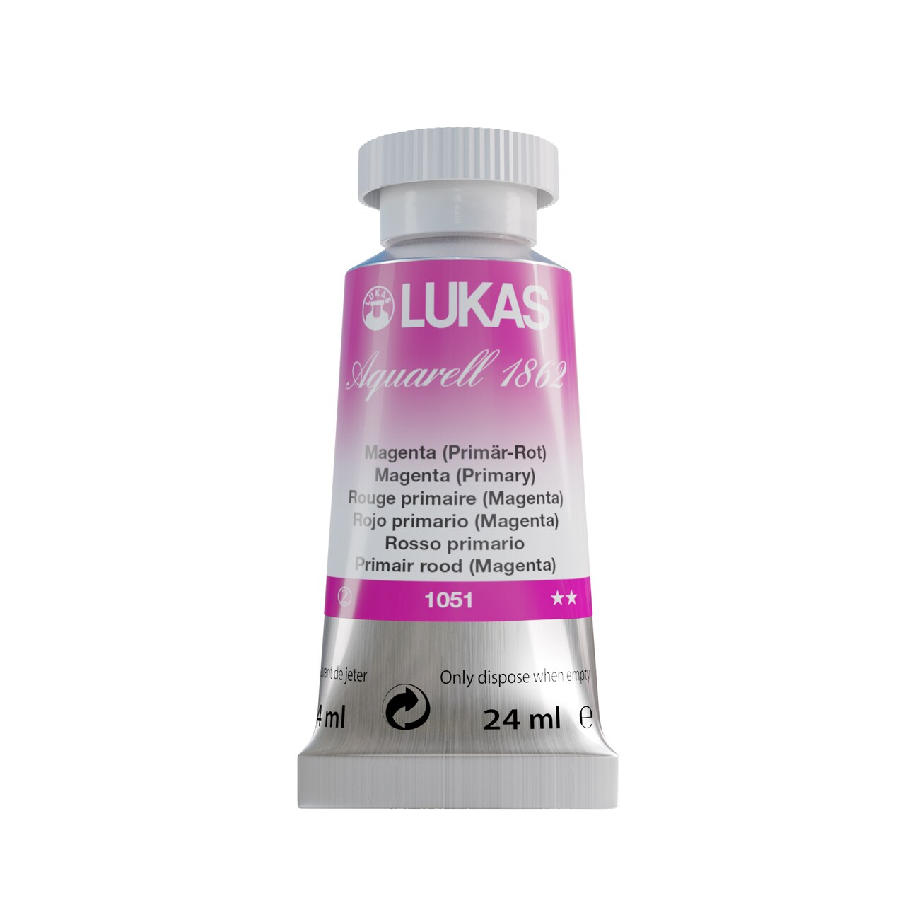 LUKAS 1862 Aquarell Artists' Watercolor Tubes, 24ml - Vibrant Professional Grade Watercolor Paint - Easy-to-Wet, Intense Color, Long-lasting - Ideal for Professional Watercolorists